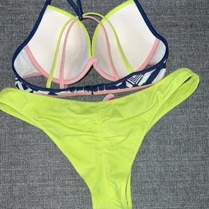 Victorias Secret 34B Multicolor Padded Push Up Bikini Top Swim thumbnail 5