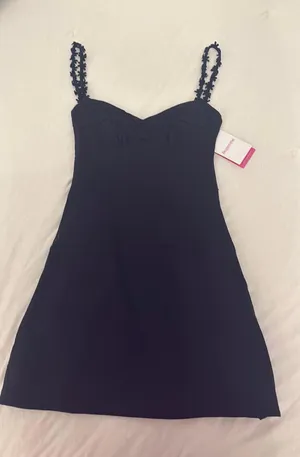 Beginning Boutique Marbelle Black Mini Dress thumbnail 1