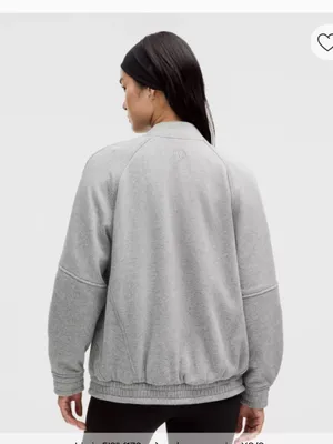 NWT Lululemon Scuba Oversized Varsity Jacket *Plush / Heathered Medium Grey thumbnail 3