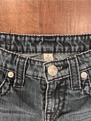 True Religion Women's Jeans Size 12 Dark Wash Slim Leg Big T thumbnail 2