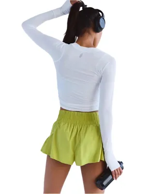 NWT Free People Movement Get Your Flirt On Shorts Honey Dew Moss Large thumbnail 3