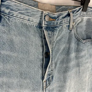 Everlane Cotton Light Blue Denim Button Fly High Rise‎ Straight Ankle Jean thumbnail 4