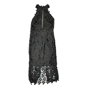 Bardot Lace Midi Dress Womens 4 XS‎ Black High Neck Floral Cocktail thumbnail 2
