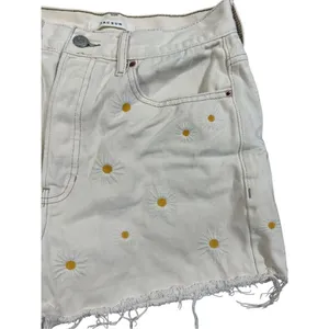 PacSun Daisy Embroidered‎ Ultra High Waisted Vintage Denim Shorts Sz 26 thumbnail 9