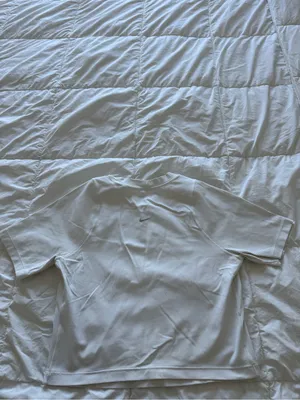 Nike Women’s Zenvy Cropped White Ribbed Top Medium Form Fitting Dri-Fit thumbnail 12