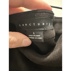 Share Sanctuary Penny Lane Faux Suede Mini Skirt Women’s Large Black A-Line thumbnail 4