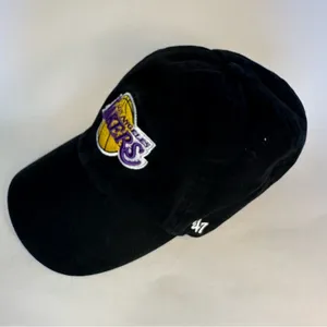 Los Angeles Lakers '47 Brand Classics Clean Up Adjustable Hat Cap Unisex Black thumbnail 2