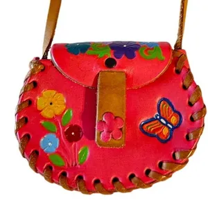 Tiny Leather Crossbody Purse – Girls Mini / Pill Purse thumbnail 2