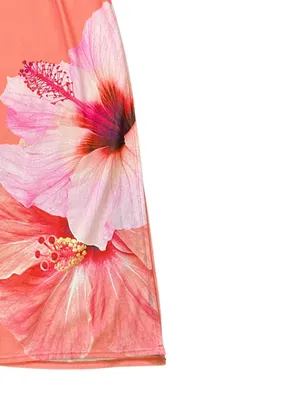 Wild Fable Hawaiian Hibiscus Mesh coverup Dress Beach Tropical Size Large thumbnail 8