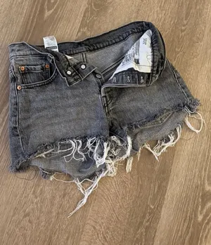 Levi’s Black Denim Shorts 501 thumbnail 1