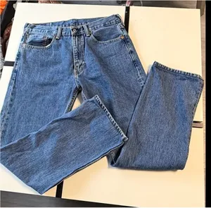 Levi's 505 Regular Fit Straight Leg Jeans Blue Denim W32 L34 Vintage Aesthetic thumbnail 4