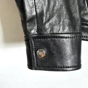 Wilson's Genuine Leather Biker Jacket Womens Medium Black Cafe Racer Moto Bomber thumbnail 10