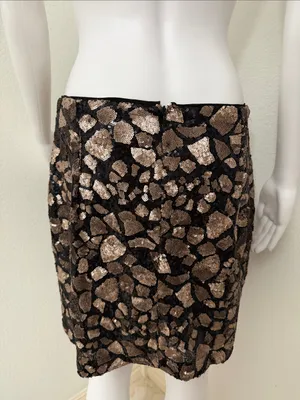 Line & Dot Black Sequin Floral Mini Skirt thumbnail 5