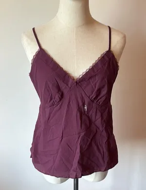 Fitted Purple Asymmetrical Bustier Camisole Size M thumbnail 1