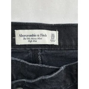 Abercrombie and Fitch High Rise The 90s Crossover Micro Mini Skirt Black Size 31 thumbnail 4