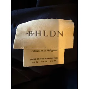 BHLDN Ashlynn Gown Women 12‎ Midnight Blue Square Neck Side Slit Crepe Formal thumbnail 9