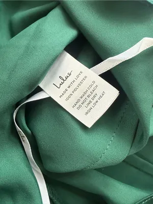 Lulu’s Hollywood Woman Forest Green Satin Midi Dress Size Small thumbnail 8