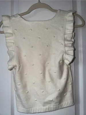 Able Cream Knit Top with Pom Texture thumbnail 3