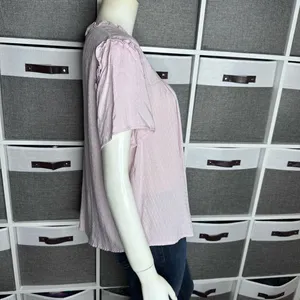 Bohme Ruffle Short Sleeve Top in Rose Size Small thumbnail 10