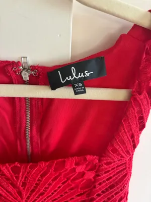 Lulus Mini Dress Red Lace thumbnail 2