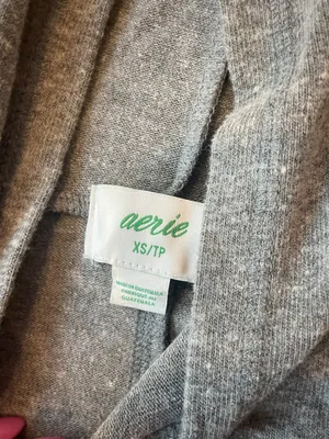 Aerie Gray Slouchy Hoodie thumbnail 2