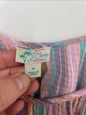 J. Crew Original Beach Wear Pastel Multicolor Striped Tiered below knee Dress thumbnail 12