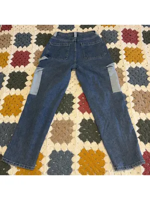 PacSun Highrise Carpenter Woman’s size 27 Denim Cargo Pants with Light Pockets thumbnail 2