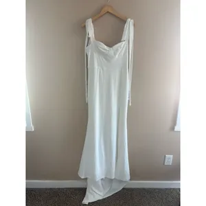 Lulus Splendid Love White Bustier Tie-Strap Mermaid Maxi Dress Size Medium Bride thumbnail 5
