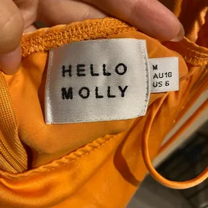 Hello Molly Elegant Orange satin open back Midi Dress, size M thumbnail 7