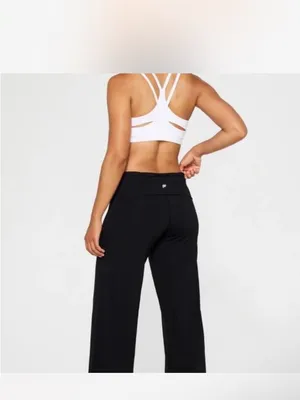 Fabletics Black Straight-Leg Performance Pants fold over thumbnail 2