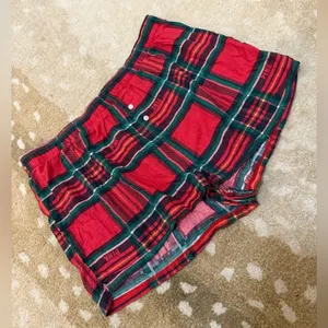 PINK Victoria’s Secret red green plaid pajama shorts women’s size small thumbnail 4