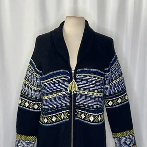 Anthropologie SPARROW Batley Fairisle Black Cardigan Sweater Fair Isle Large thumbnail 3