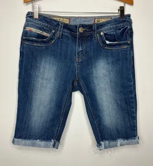 Y2K vanilla star jeans crop Bermuda style shorts‎ size 4 thumbnail 1