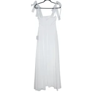 Lulus White Chiffon Tie-Sleeve Wedding Dress NWT Size Small White Formal Dress thumbnail 4