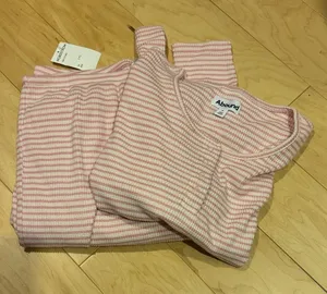 Abound Pink and White Striped Lounge Set thumbnail 2