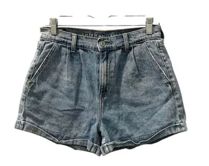 American Eagle Size 4 Light Wash Blue Denim Mom Jean Shorts Casual Cotton Womens thumbnail 1