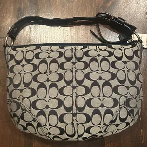Coach Soho Signature Hobo Black Grey New Monogram Canvas F11858 Classic Y2K thumbnail 9