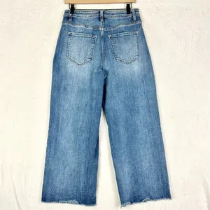 Vervet Super High Rise Raw Hem Wide Leg Crop Jeans Size 29 Stretch thumbnail 4