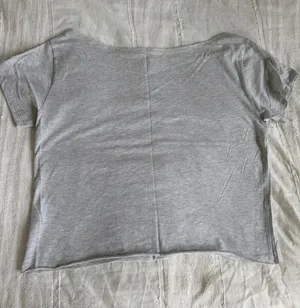Hollister off the shoulder relaxed t shirt in light heather grey NWOT thumbnail 1