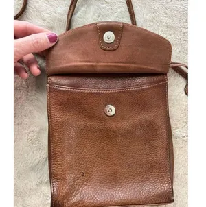 Fossil Vintage Brown Leather Crossbody Bag Heart Accent Women's thumbnail 4