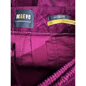 Maeve The Colette Cropped Wide Leg Corduroy Pants Women’s 25 Violet thumbnail 5