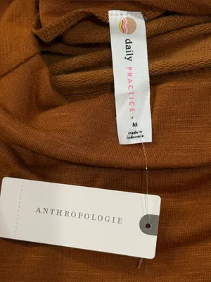 NWT Anthroplogie Daily Practice Ruched Cozy Dress Medium Brown Long Sleeve Fall thumbnail 8