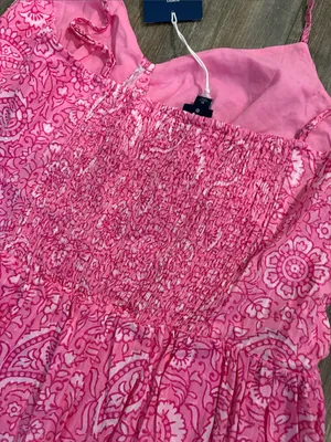 Roller Rabbit x Target Paisley Floral Drop Waist A Line Dress in Pink XL NEW thumbnail 10