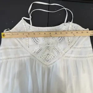 Lovers + Friends Sz‎ XS Sammi Mini Dress Embroidered Beaded Bling Babydoll Sheer thumbnail 13