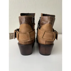 J.B. Dillon leather leather distressed western ankle boots NEW 10 thumbnail 7