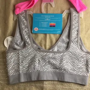 Just Be New Bundle of 2 Animal Print/Neon Pink Sports Bras Stretchy Soft Size Large thumbnail 5