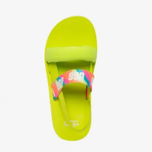 NEW UGG Zuma Sling Slides Rainbow Lime Green thumbnail 4