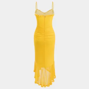 💛TIANMI Mesh Slip Ruffle Maxi Dress💛 ~M NWT thumbnail 6