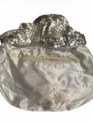 Metallic Silver Chainmail Hobo Shoulder Bag NWOT thumbnail 4
