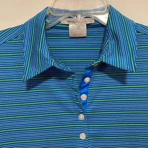 Nike golf striped collared polo style shirt thumbnail 2